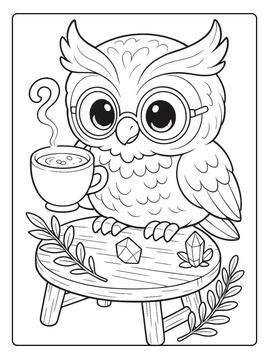 eule ausmalbild fuer kinder