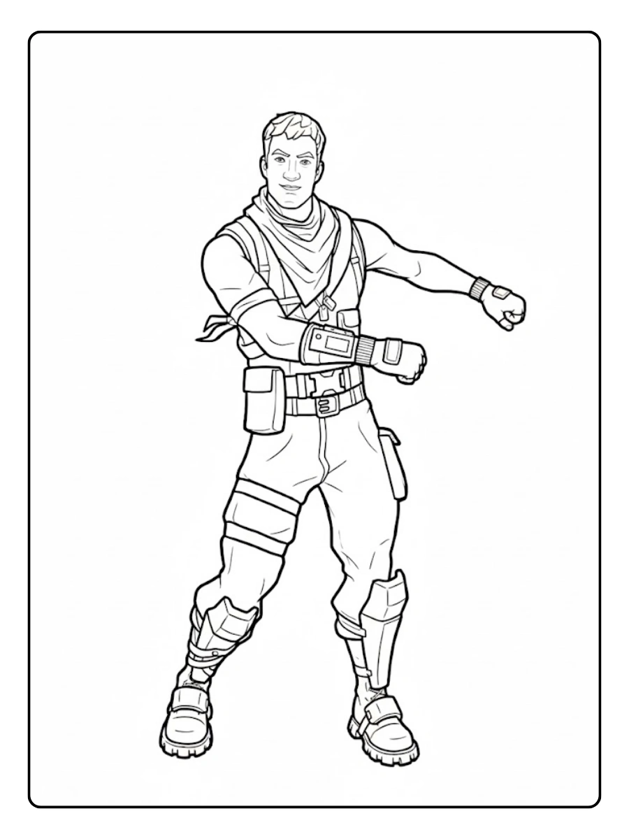 Fortnite Charakter beim Tanzen Ausmalbild