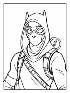 Fortnite Charakter mit Kapuze Ausmalbild