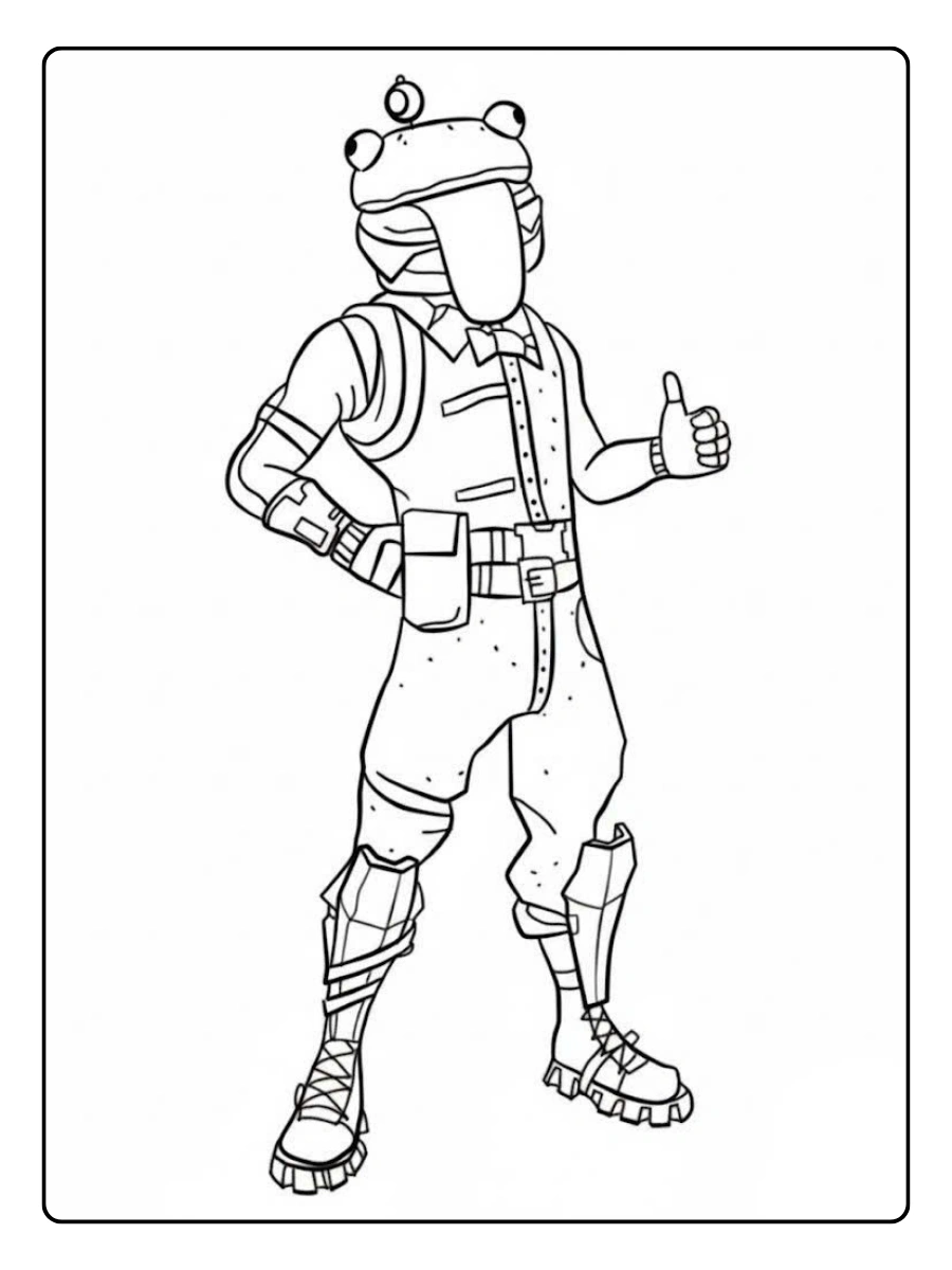 Fortnite Charakter gibt Daumen hoch Ausmalbild