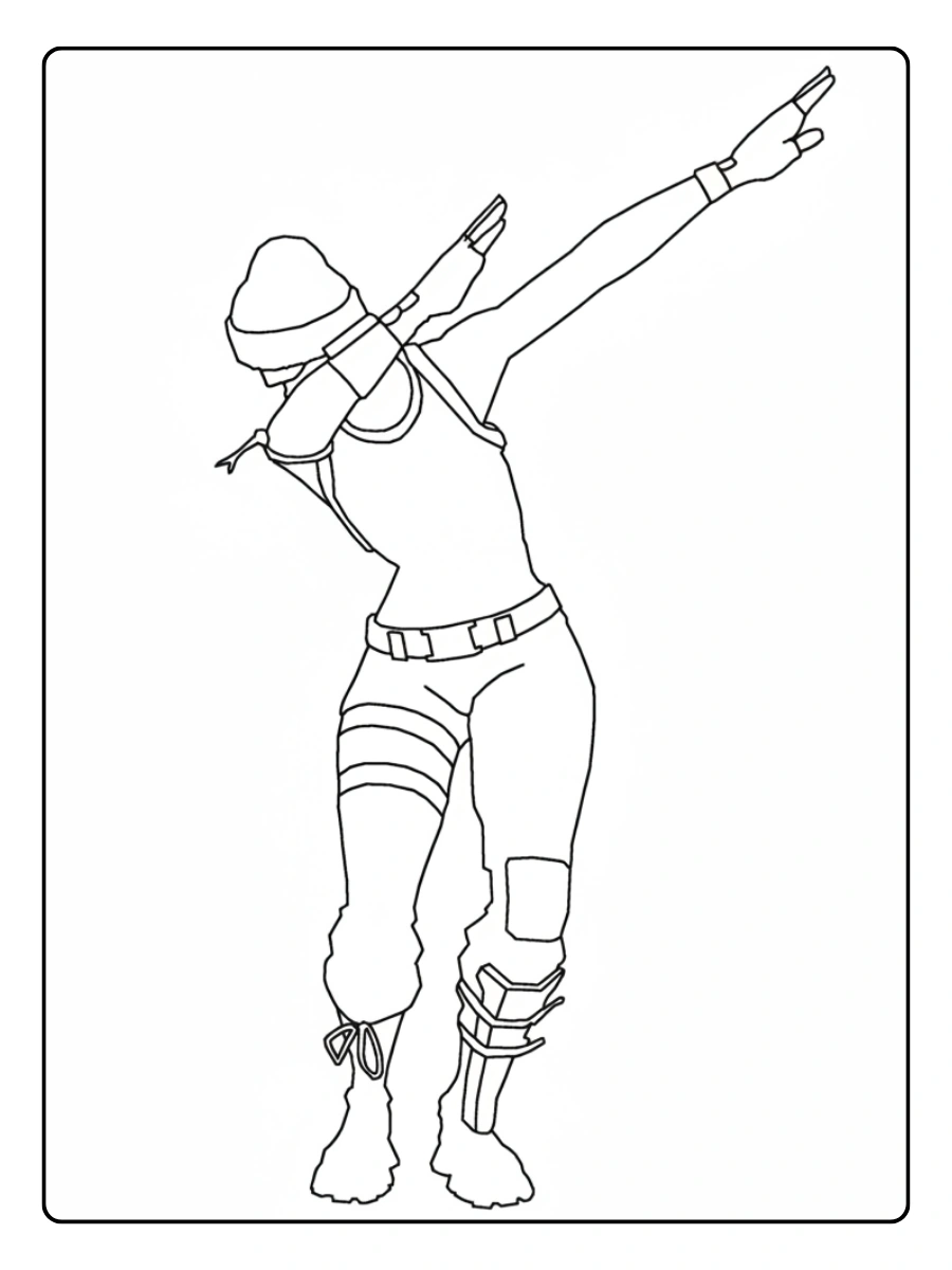 Fortnite Charakter macht den Dab Ausmalbild