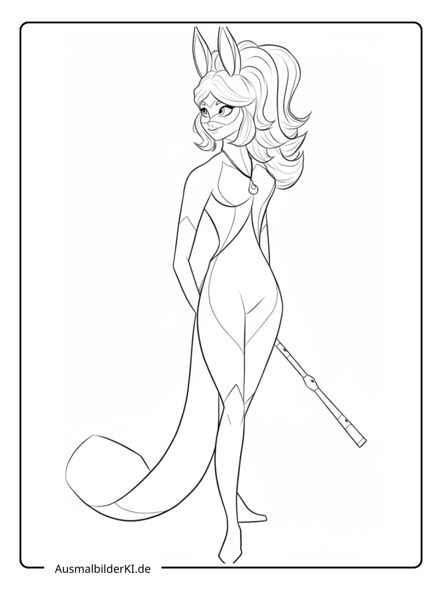 Ladybug Ausmalbilder elegante Rena Rouge Pose.