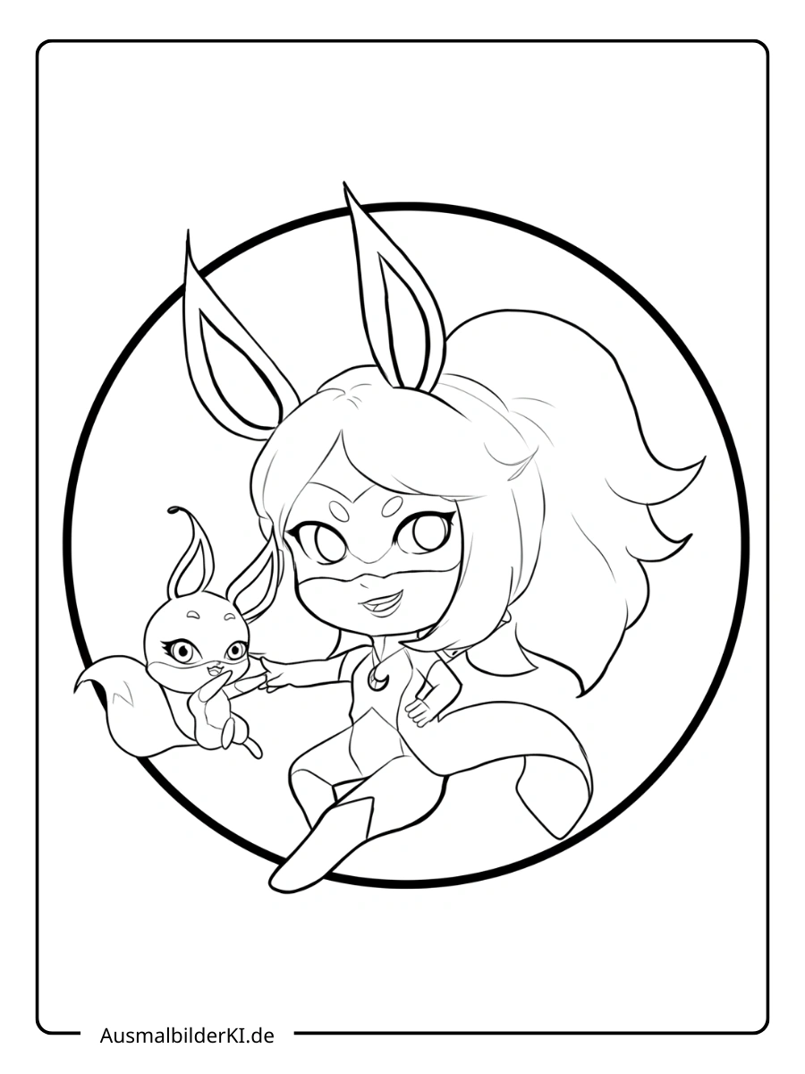 Ladybug Ausmalbilder Rena Rouge im Kreis.