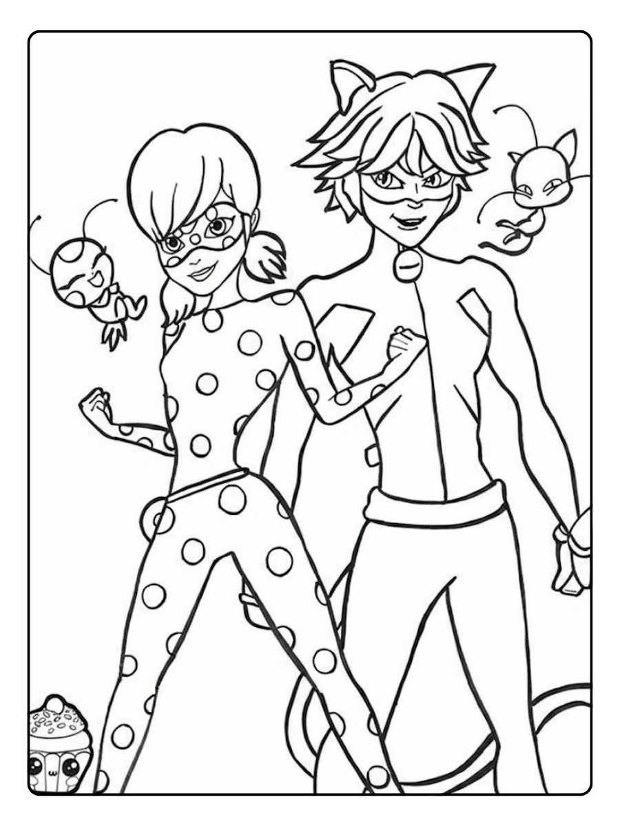 Ladybug Ausmalbilder Tikki und Ladybug.