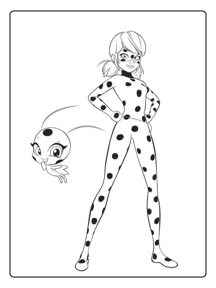 Ladybug Ausmalbilder Tikki fliegt um Ladybug.