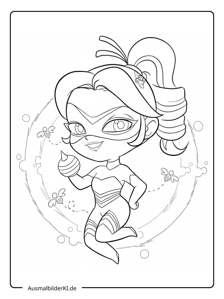 Ladybug Ausmalbilder Queen Bee Chibi.