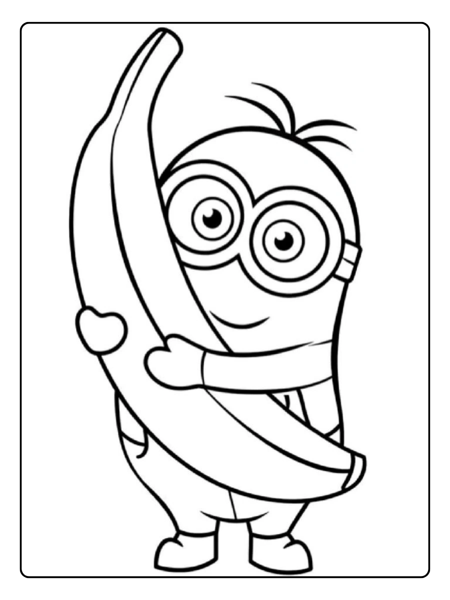 minions banana ausmalbild