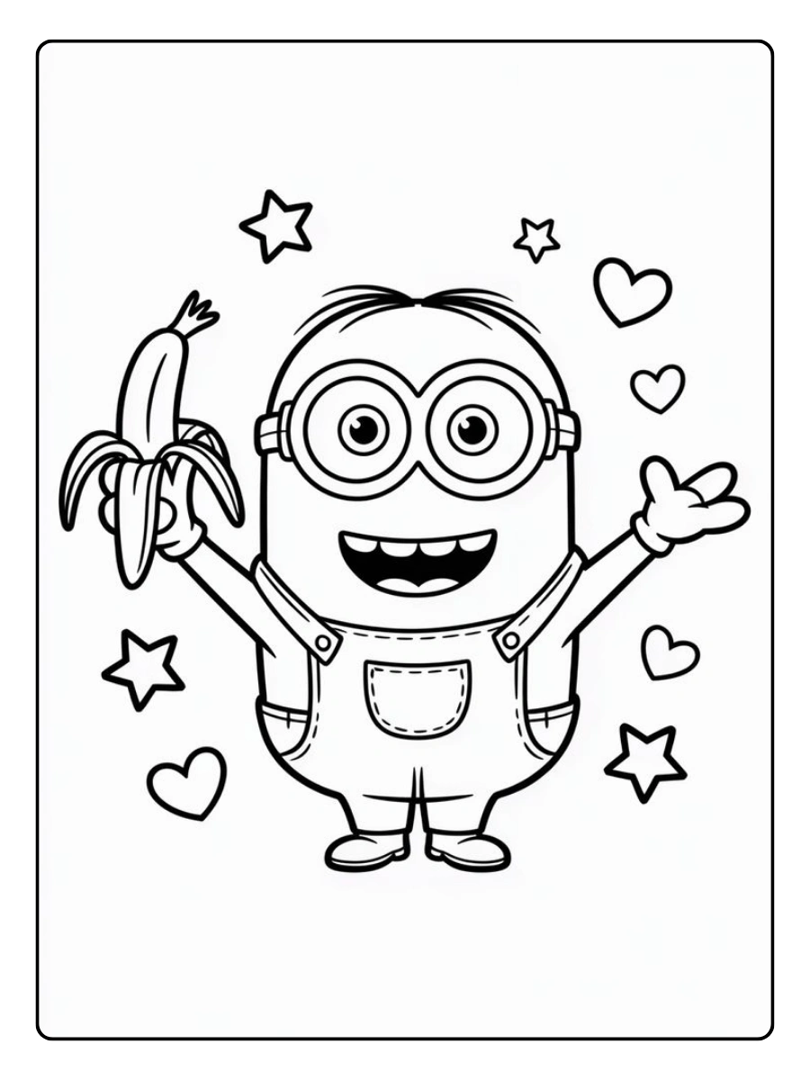 minions banana party ausmalbilder