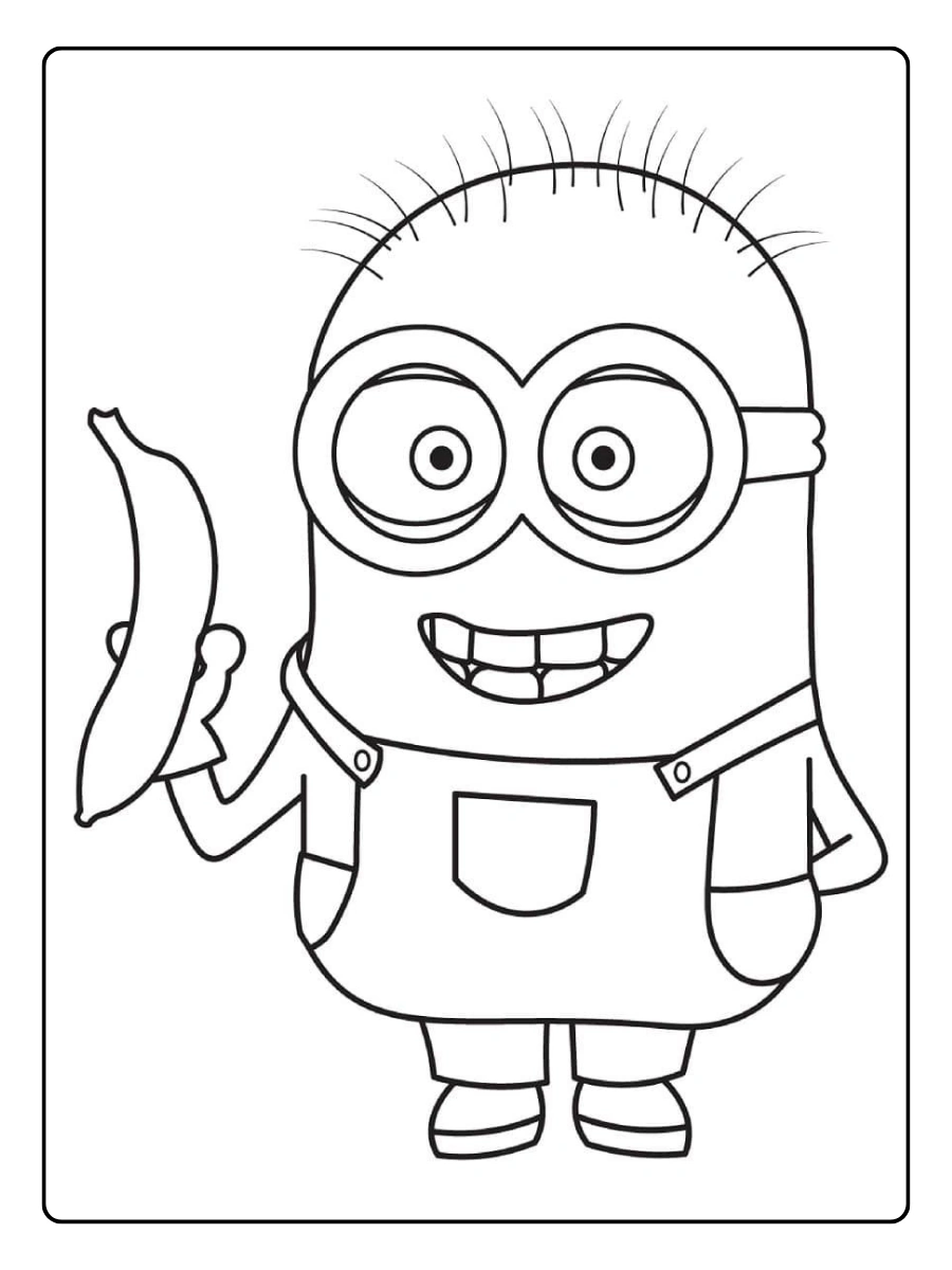 minions banana spaß ausmalbilder