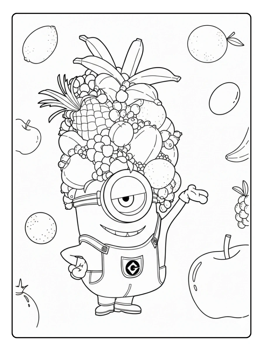 minions banana zum drucken ausmalbild