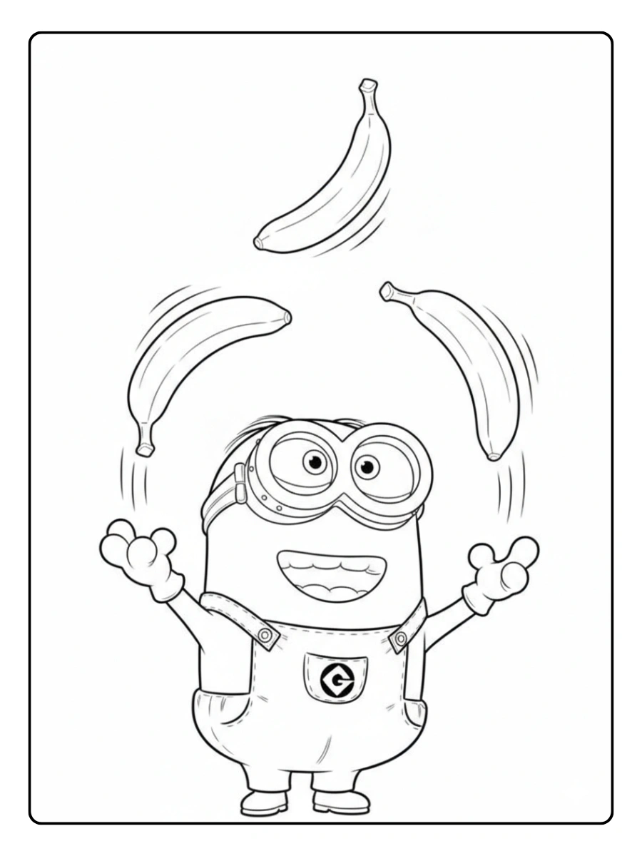 minions bananen liebe ausmalbilder