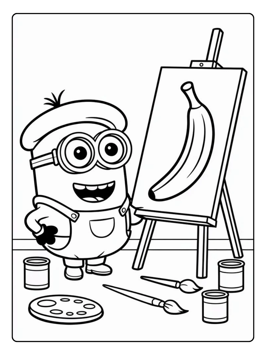 niedliche minions banane ausmalbilder