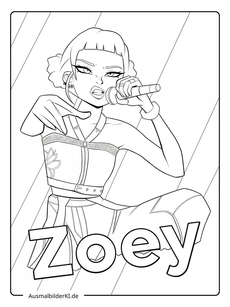 zoey ausmalbilder (kpop demon hunters ) (11)