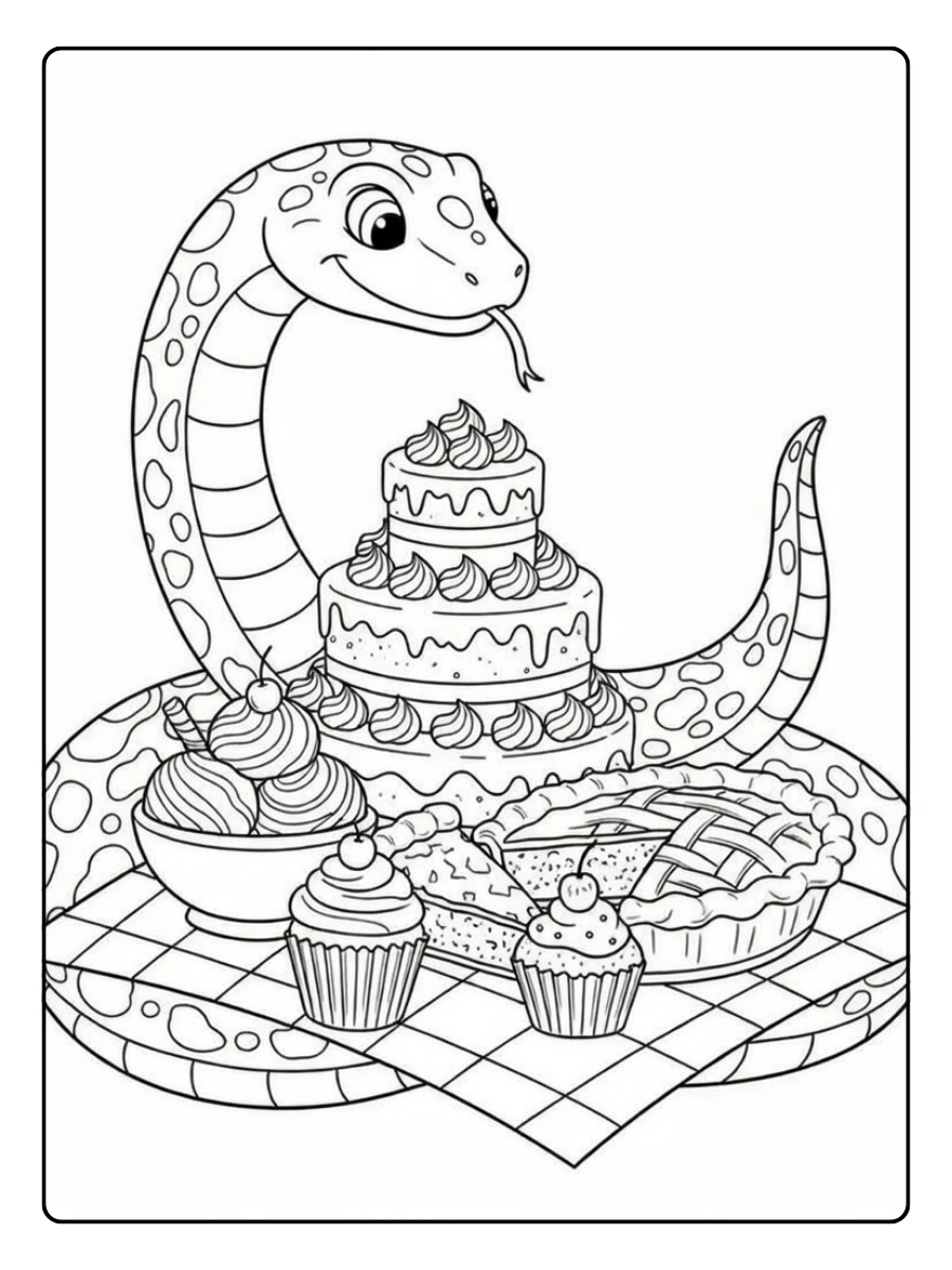 Ausmalbild Schlange (10)