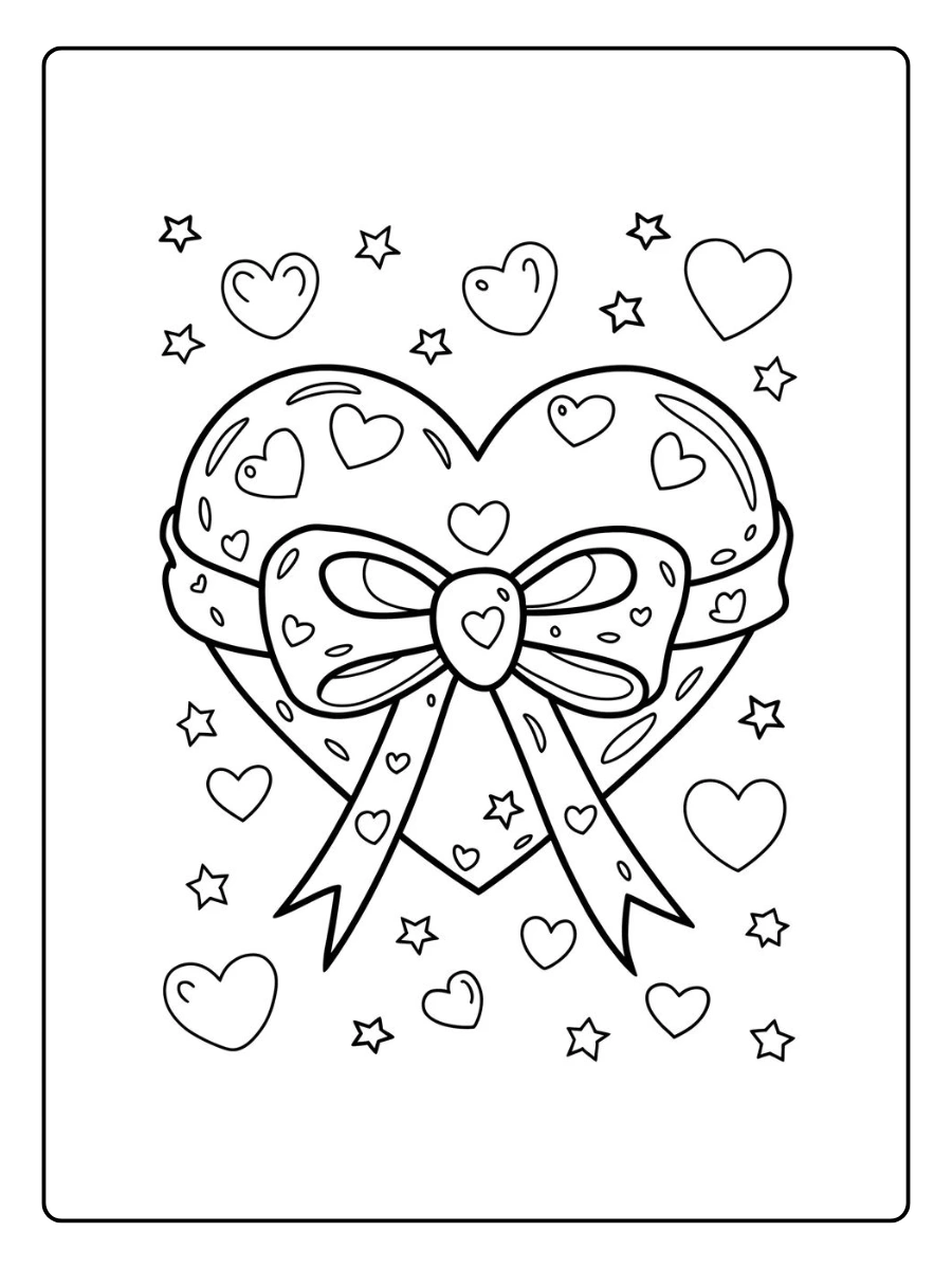 Ein dekoriertes Herz mit vielen Mustern als Ausmalbilder Herzen.