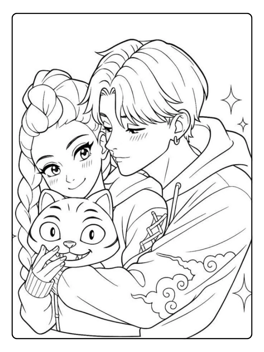 KPop Demon Hunters Valentinstag Ausmalbilder (10)