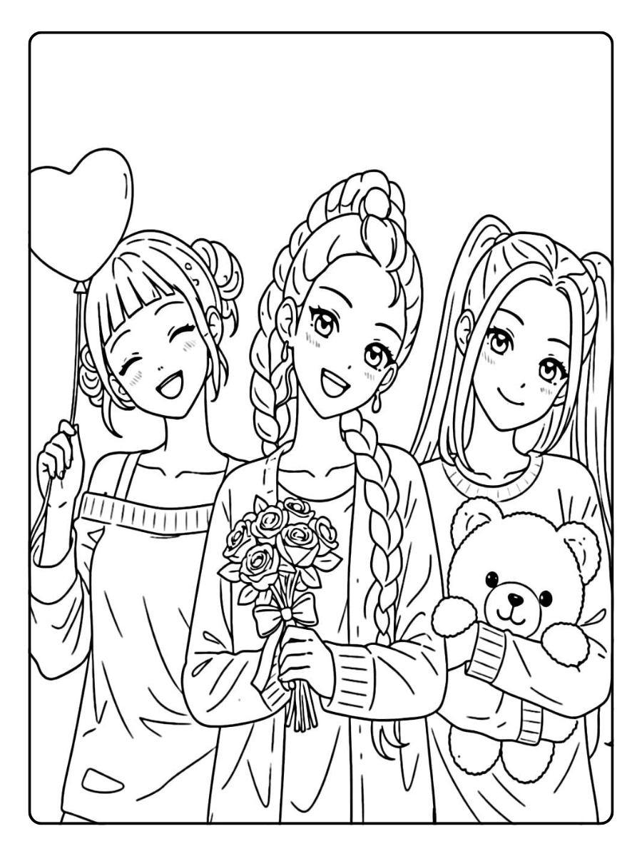 KPop Demon Hunters Valentinstag Ausmalbilder (13)