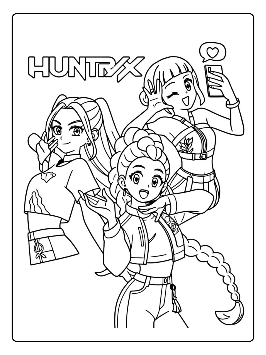 KPop Demon Hunters Valentinstag Ausmalbilder (4)