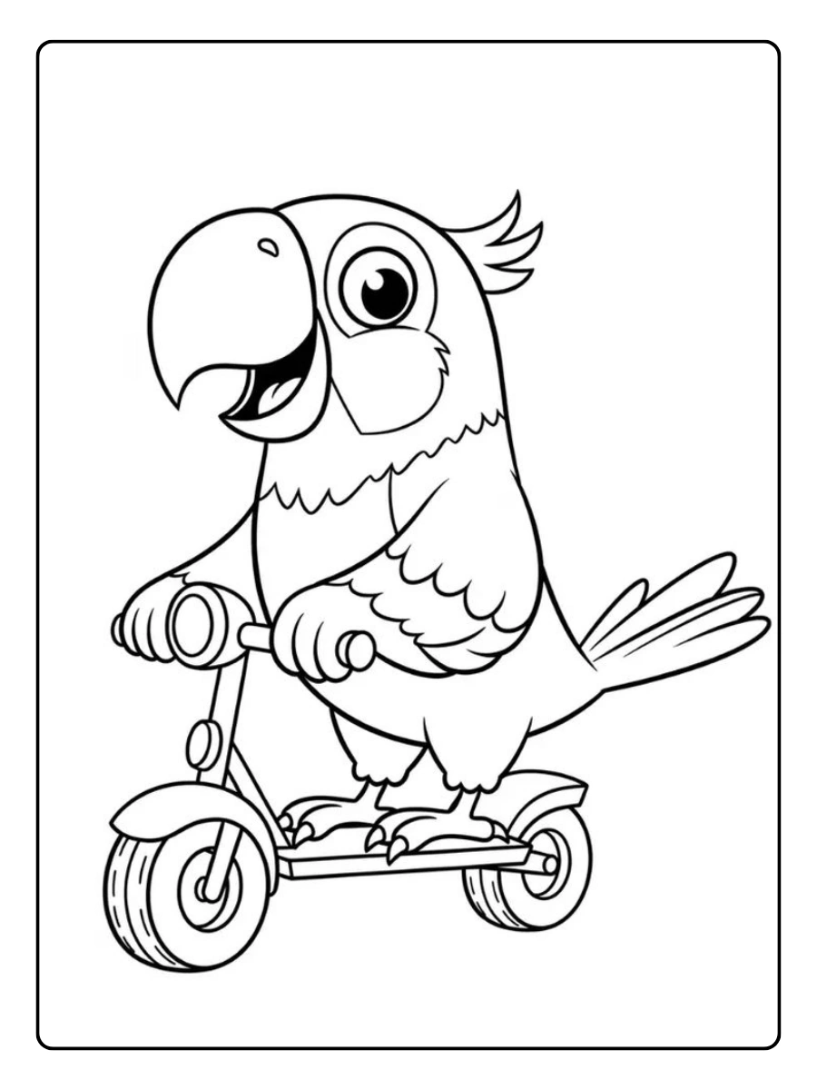 Papagei Ausmalbild (10)