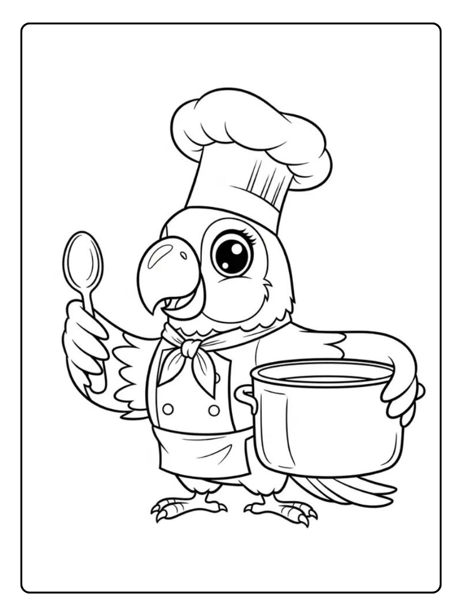 Papagei Ausmalbild (12)