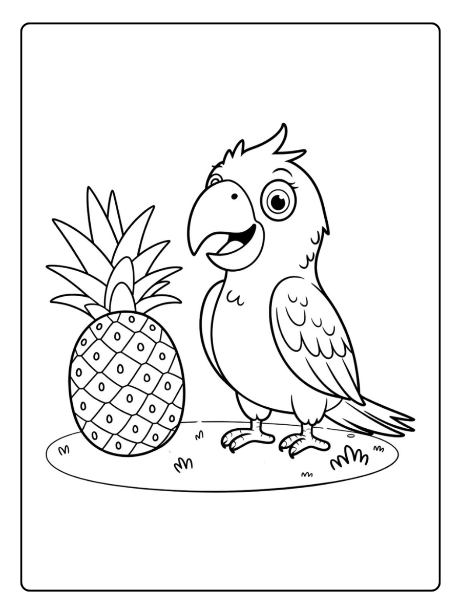 Papagei Ausmalbild (5)