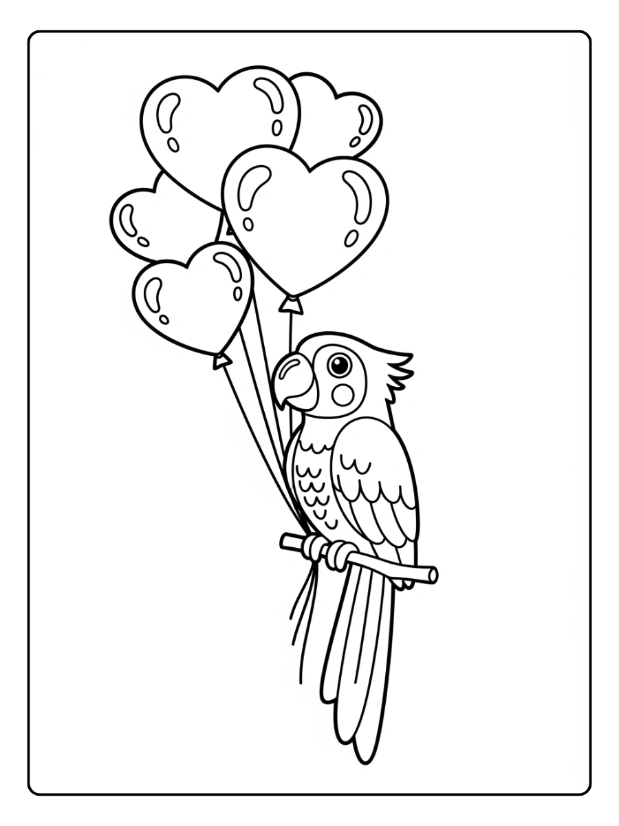 Papagei Ausmalbild (6)