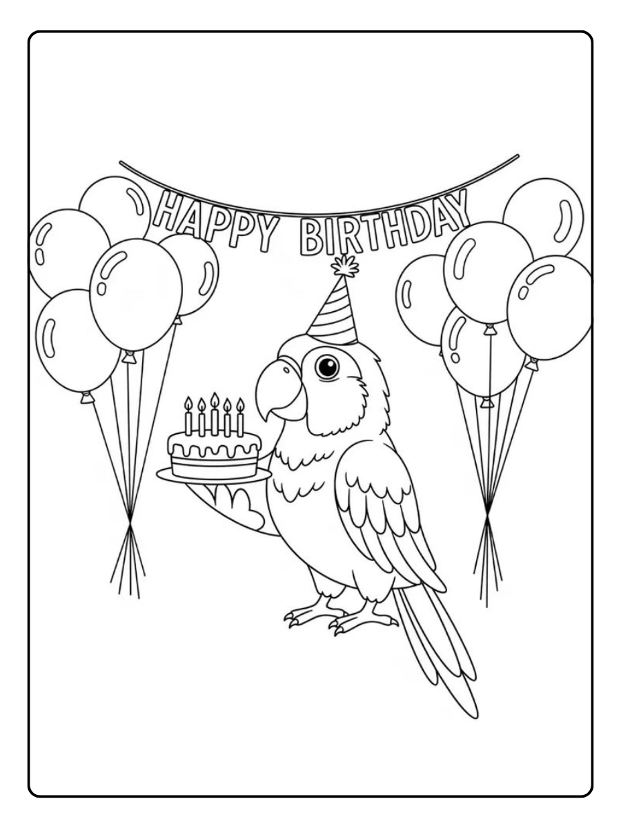 Papagei Ausmalbild (8)