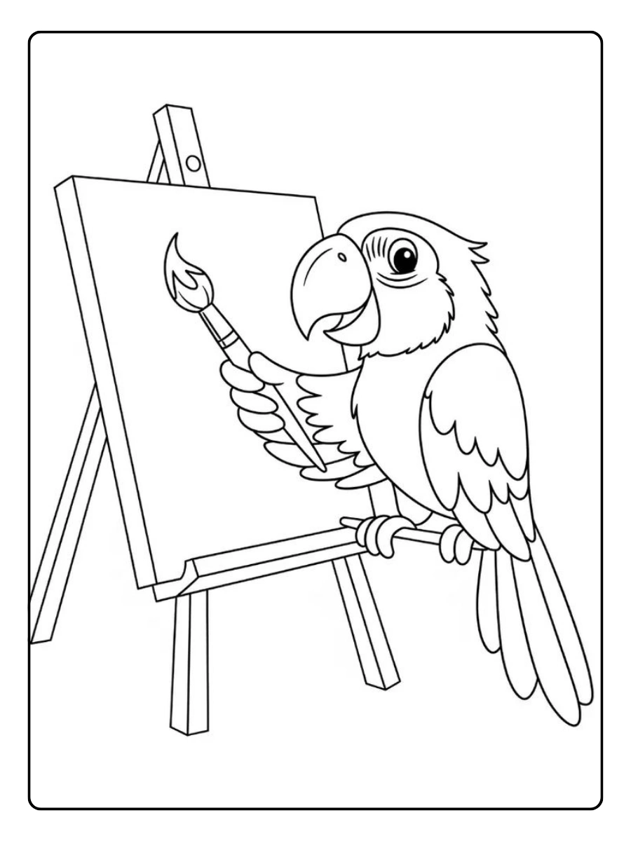 Papagei Ausmalbild (9)