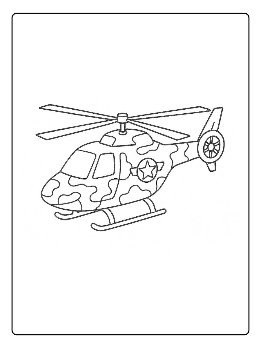 Polizeihubschrauber Ausmalbild (2)
