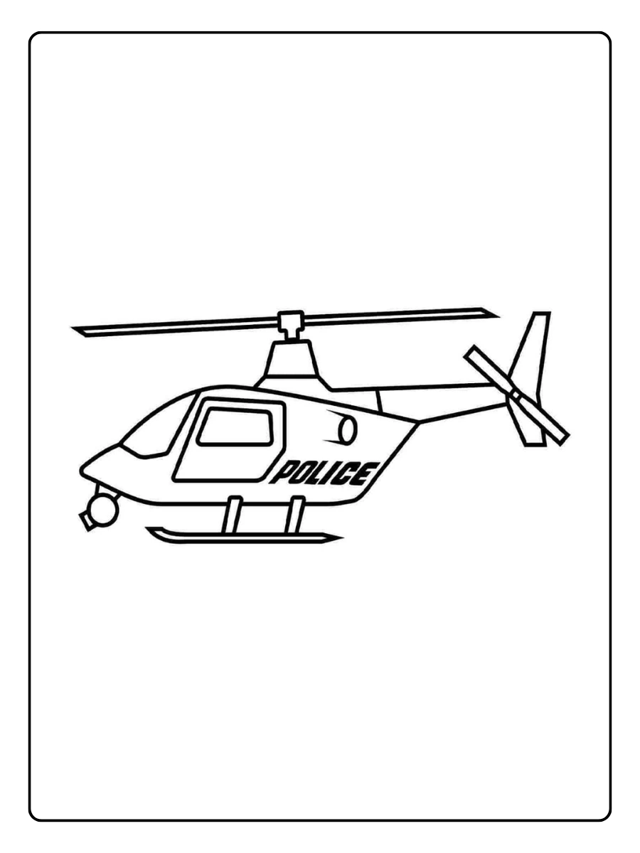 Polizeihubschrauber Ausmalbild (5)