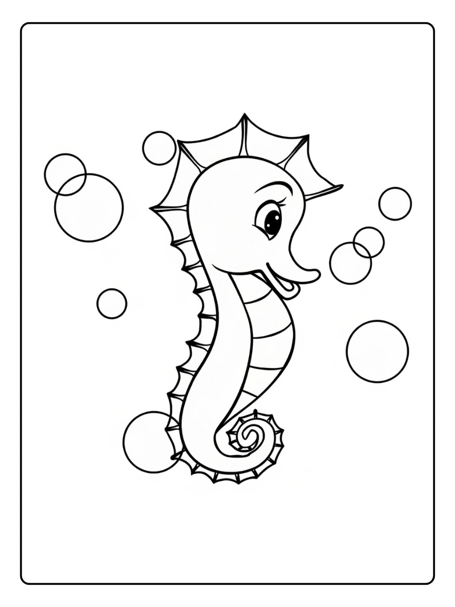 ausmalbild seepferdchen (3)