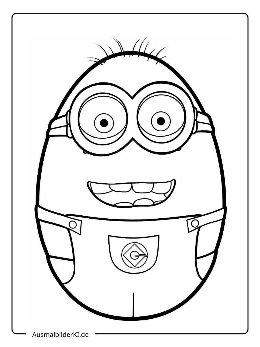 Einäugiger Minion als Osterei Ausmalbilder Ostern Disney.