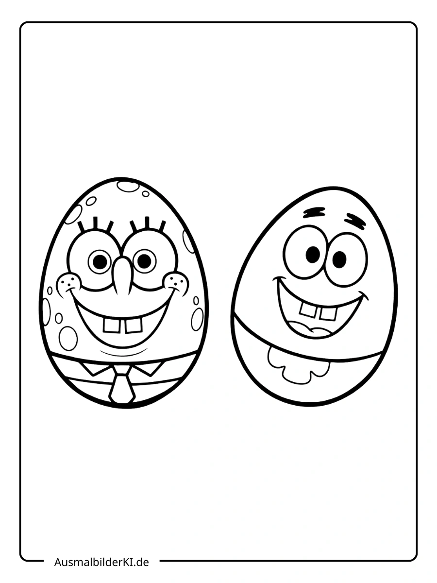 SpongeBob und Patrick als Eier Ausmalbilder Ostern Disney.