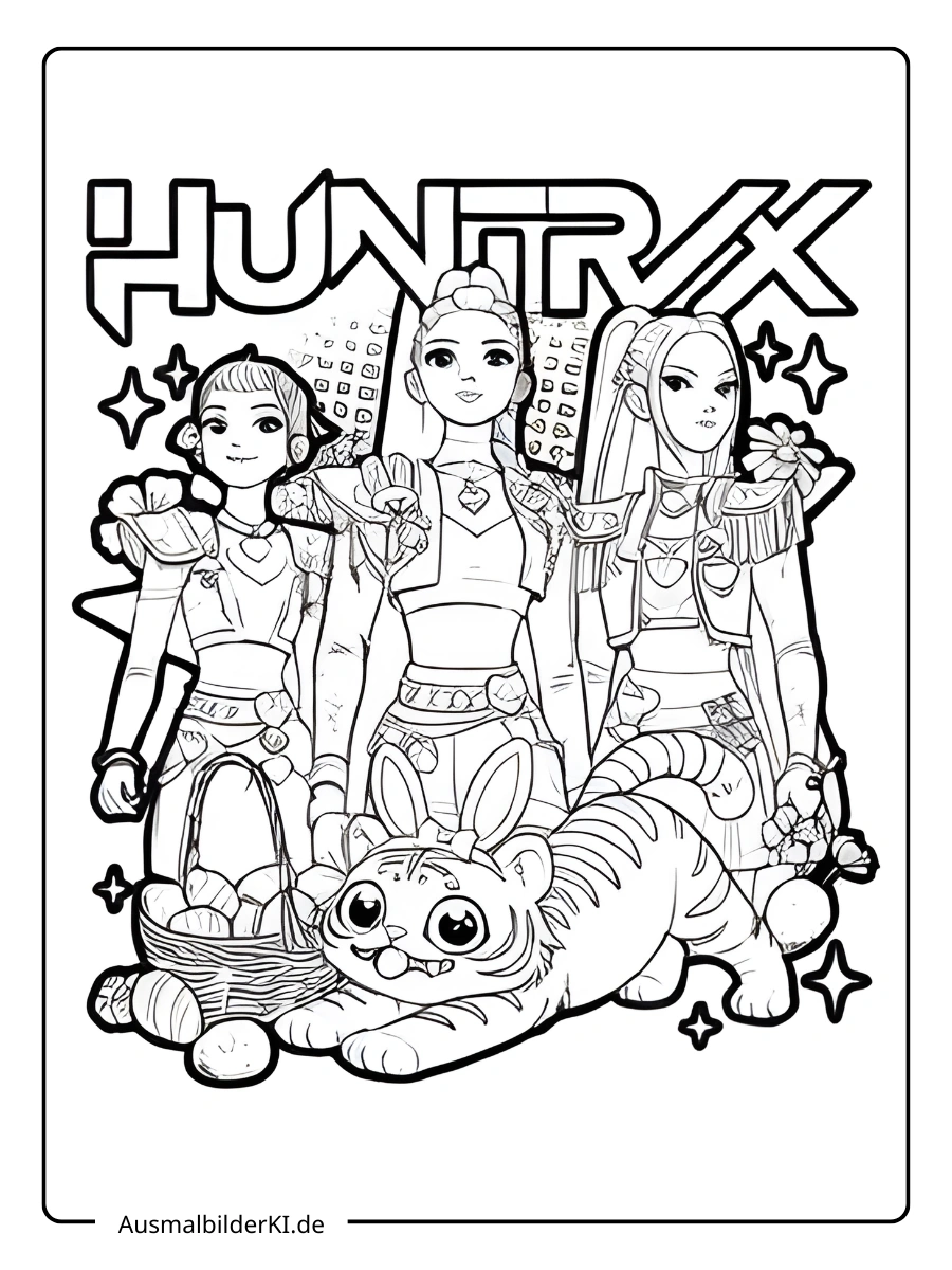 kpop demon hunters ausmalbilder ostern (11)