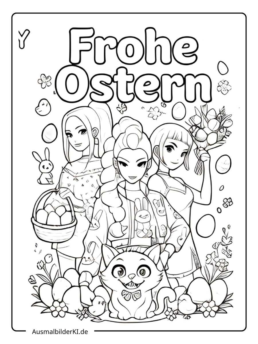 kpop demon hunters ausmalbilder ostern (15)