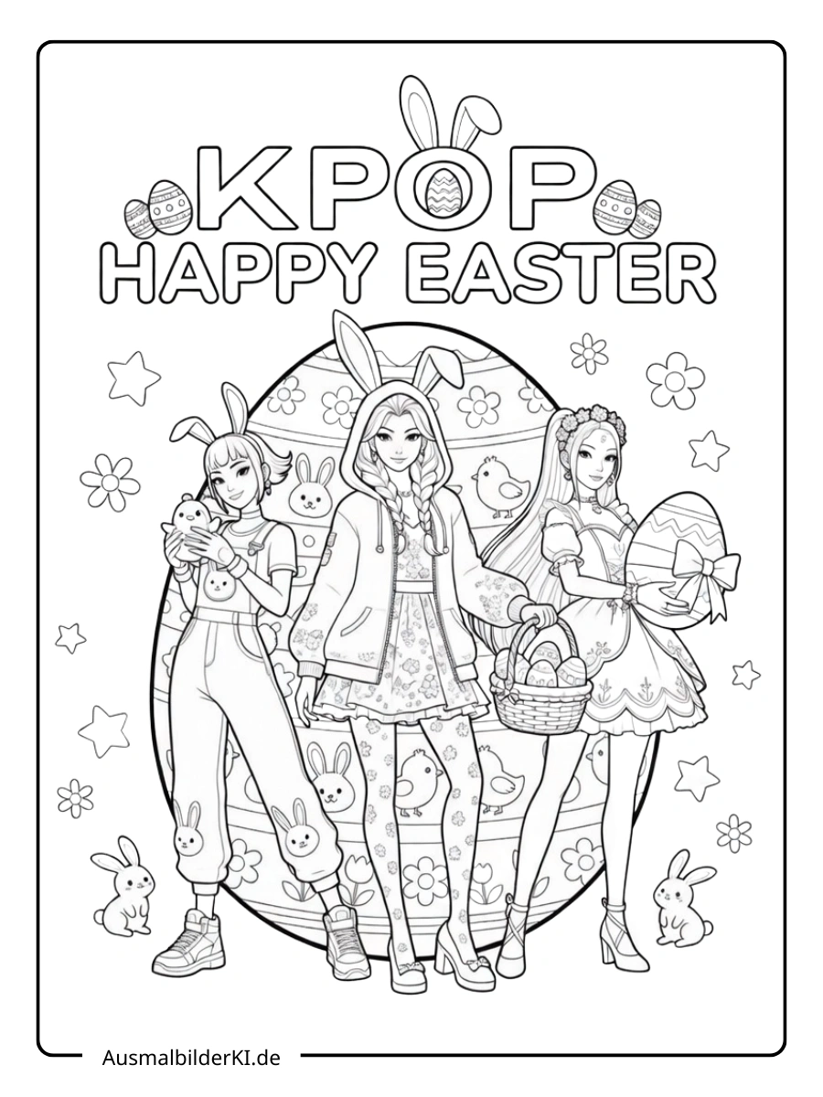 kpop demon hunters ausmalbilder ostern (2)