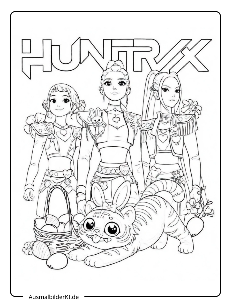 kpop demon hunters ausmalbilder ostern (3)