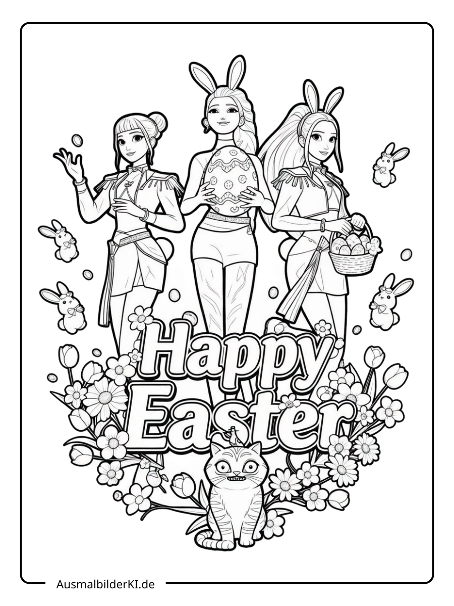 kpop demon hunters ausmalbilder ostern (4)