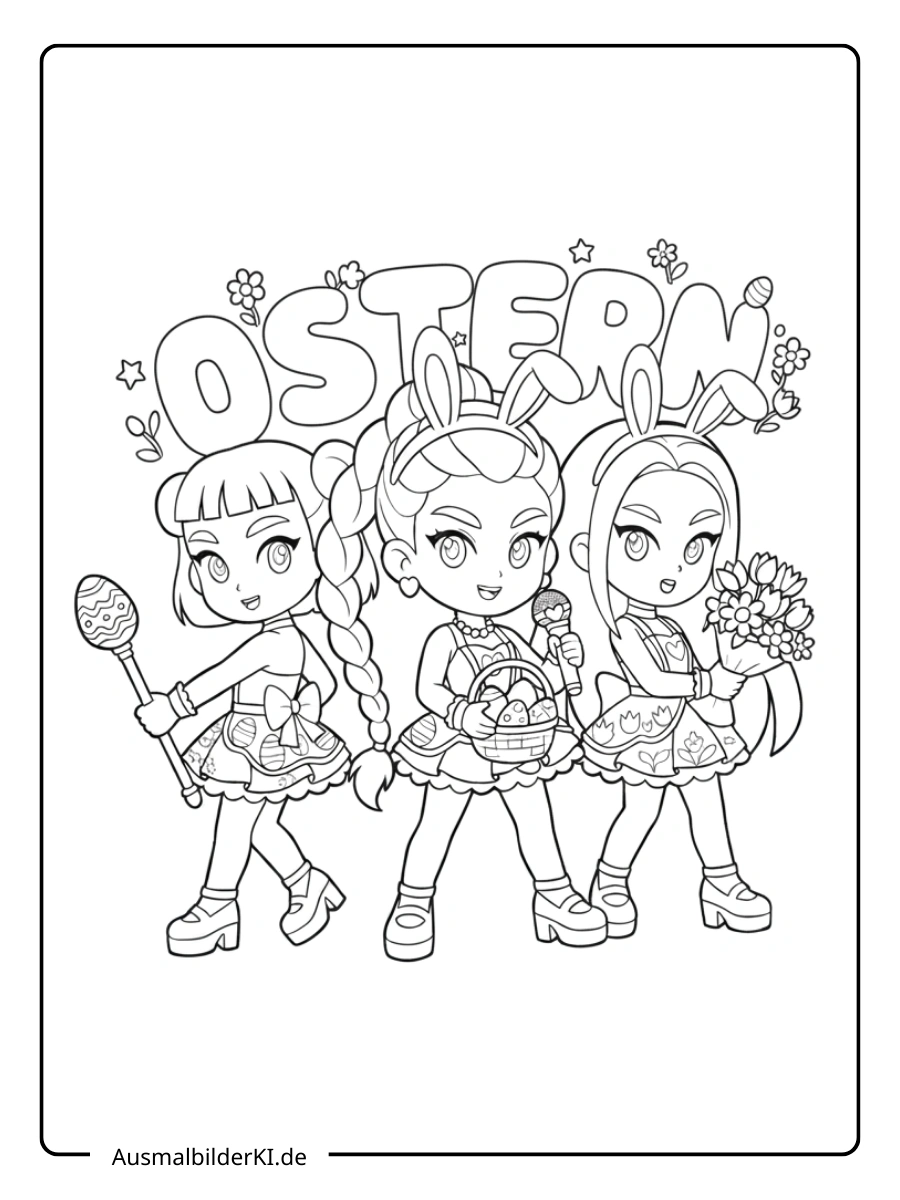 kpop demon hunters ausmalbilder ostern (5)