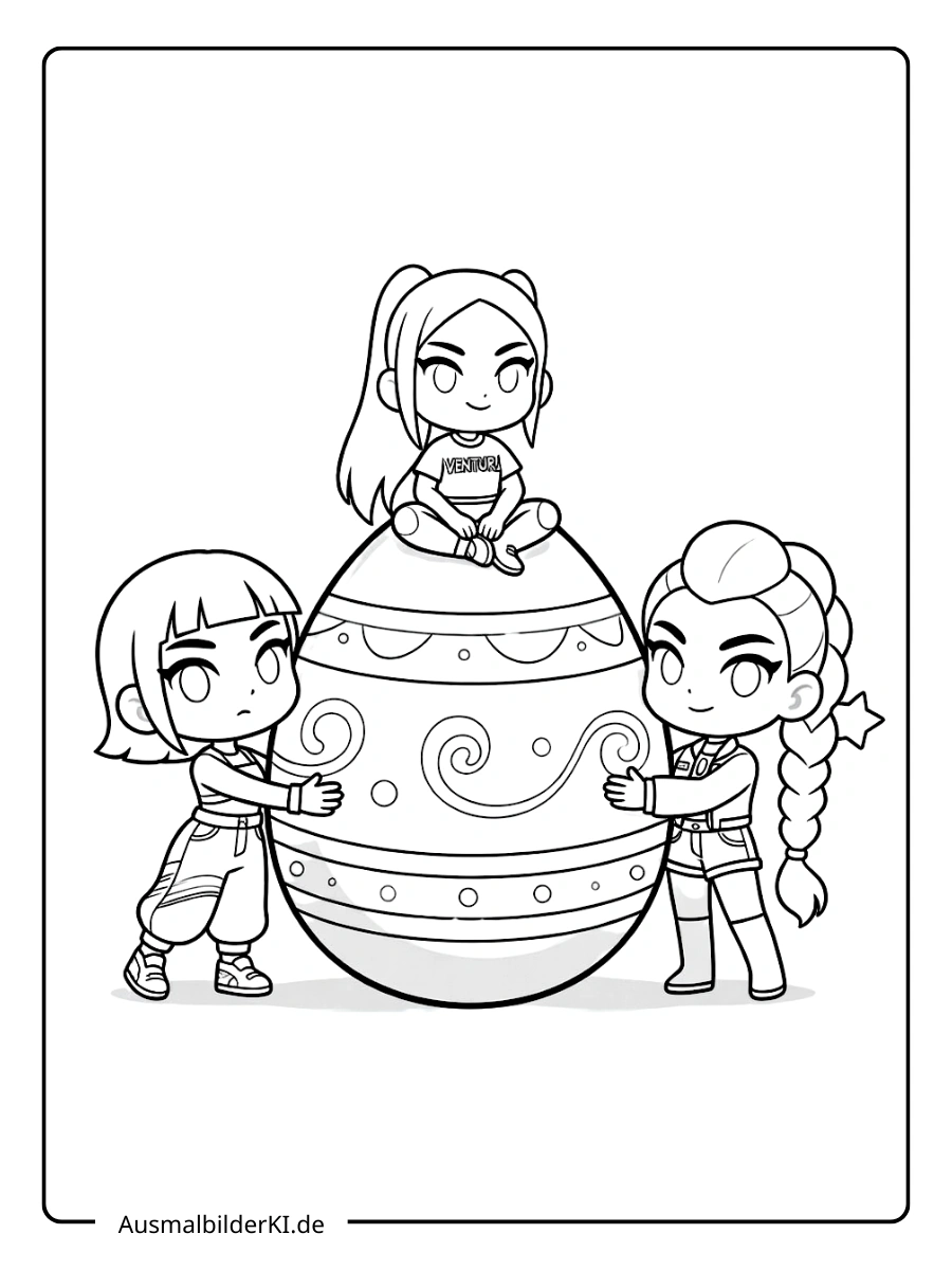 kpop demon hunters ausmalbilder ostern (7)