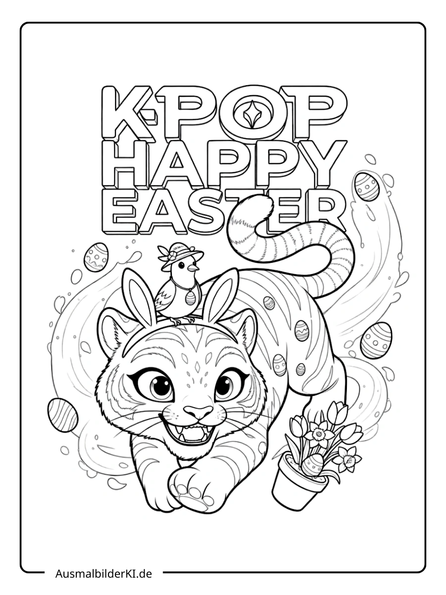 kpop demon hunters ausmalbilder ostern (9)
