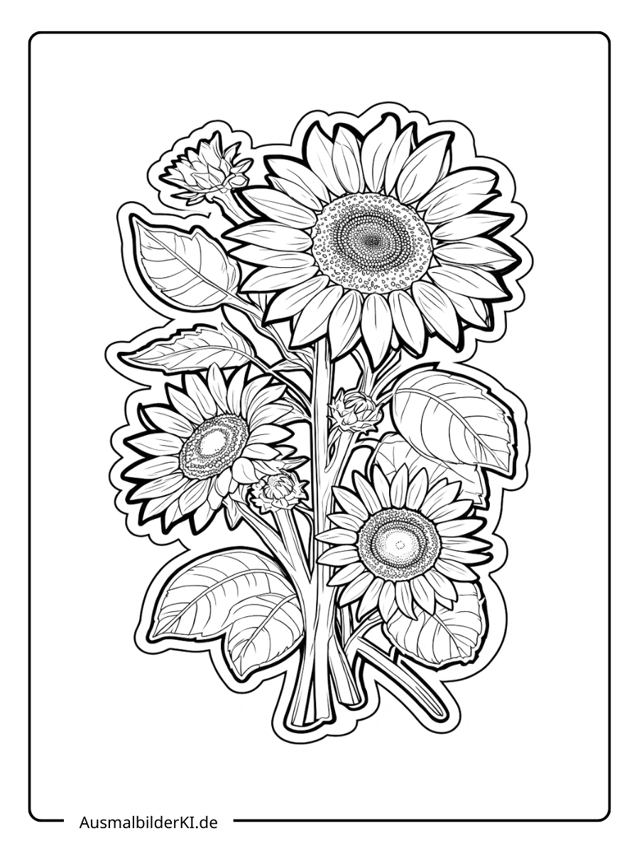 sonnenblume ausmalbild (2)