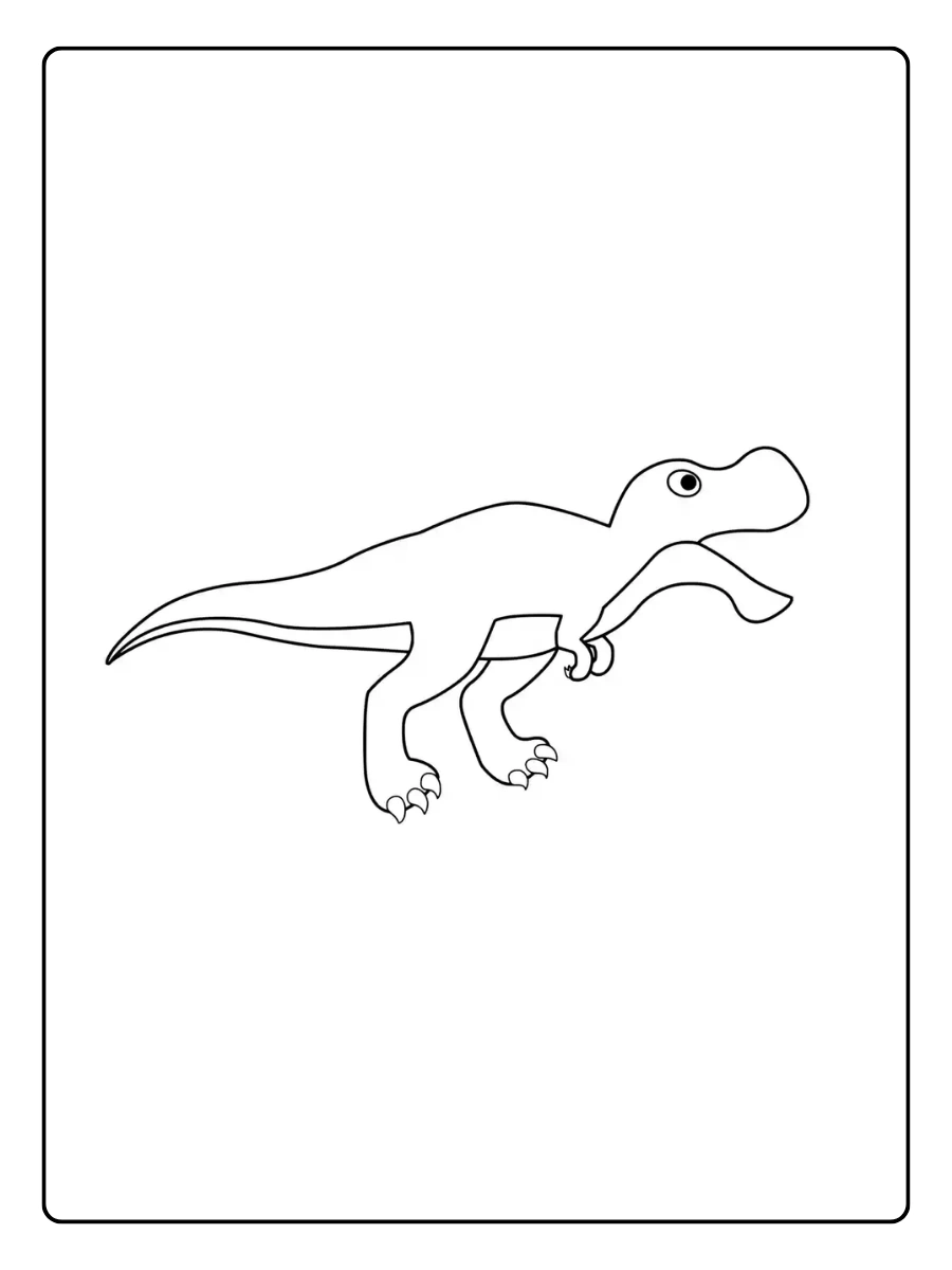 Einfaches tyrannosaurus rex ausmalbild für Anfänger.