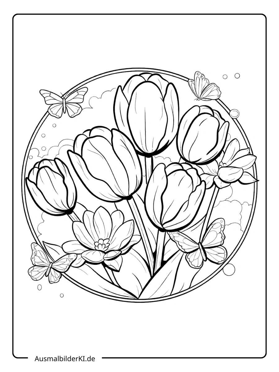 Tulpen Ausmalbilder (24)