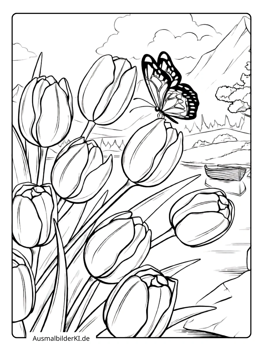 Tulpen Ausmalbilder (3)